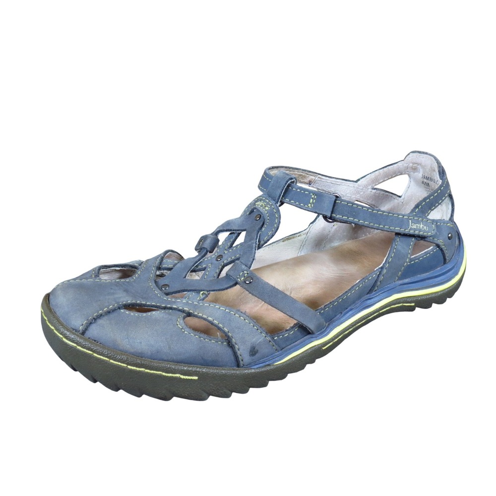 Jambu Spain Women Fisherman Sandals Size 6 Outdoor Hiking Blue Leather Nubuck